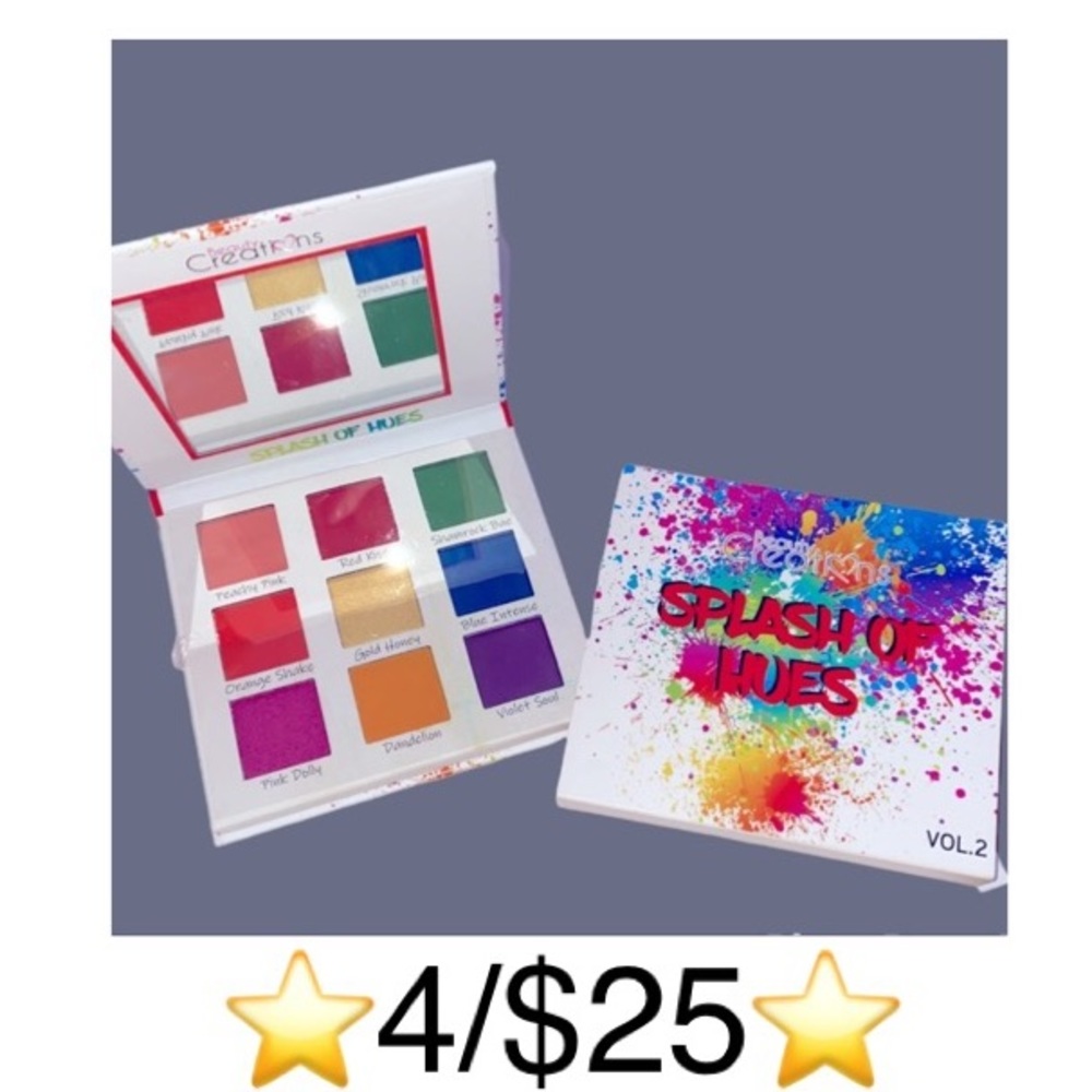 Beauty Creations Splash of Hues Vol.2~ 9 Bold+Vibrant Shades in Mirrored Palette